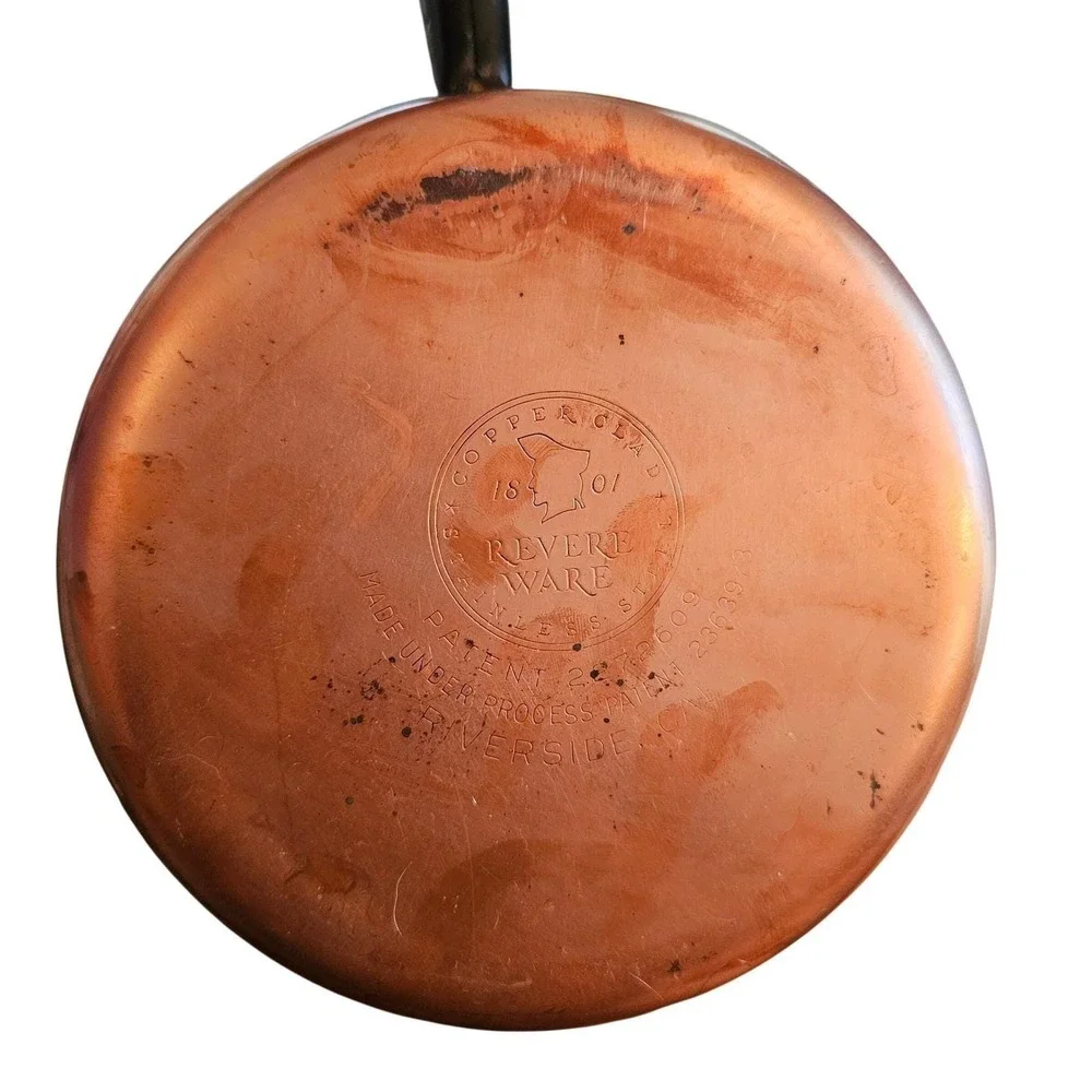 Pre-1968 Revere Ware 1 Qt Saucepan Copper Clad Bottom Stainless Steel Lid